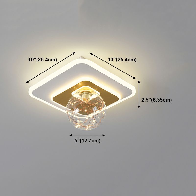Luz de techo de semi descarga de oro global de oro de estilo moderno de metal LED Semi Flush Light