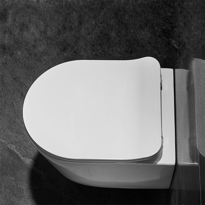 Modern Ceramic Flush Toilet Wall Mount White Toilet Bowl for Washroom