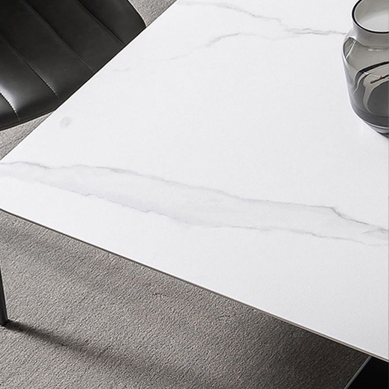 Modern Rectangle Table Stone Dining Room Table with Metal Base