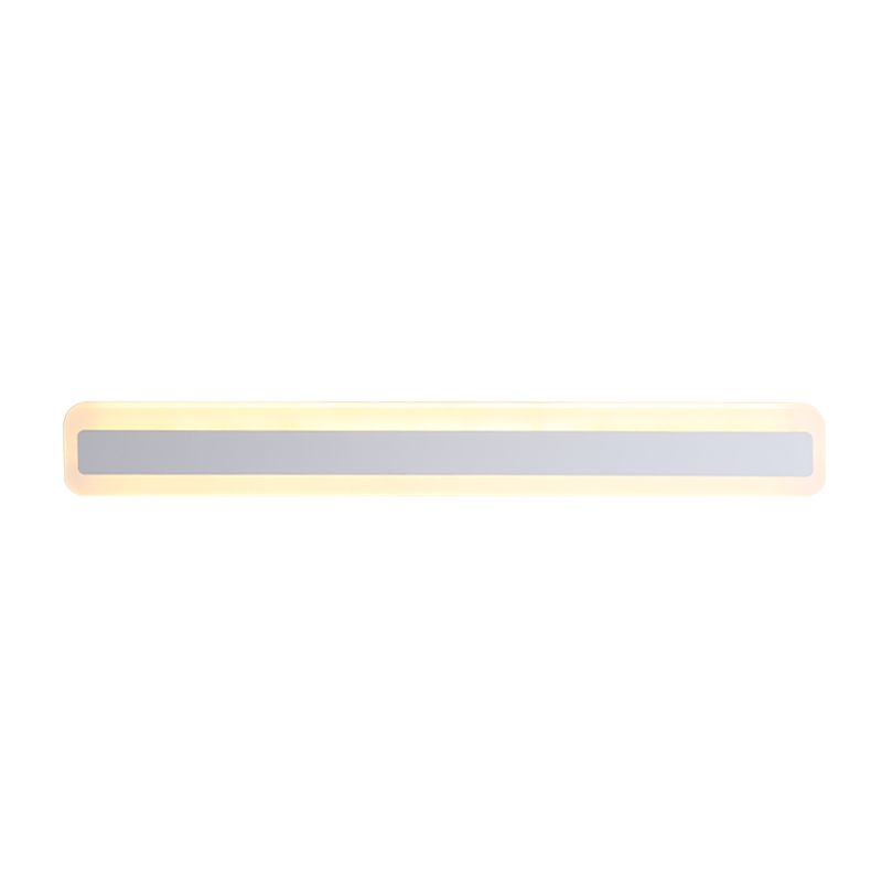 Metal Linear Shade Wall Sconce Modern Style 1-Light Mirror Wall Lighting Fixture in White