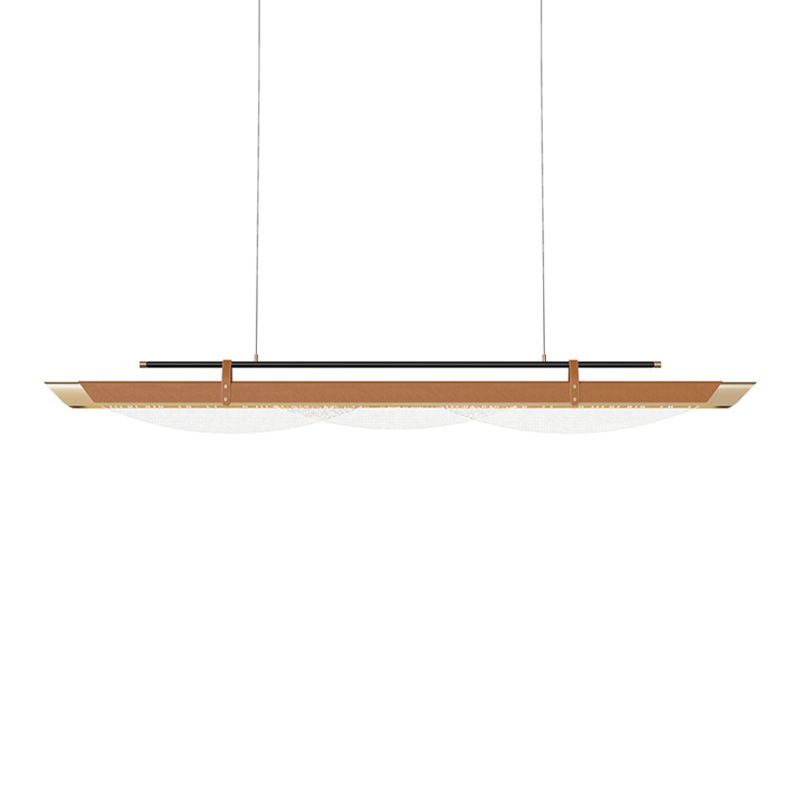 Leather LED Island Light Fixture Ultra-Modern Hanging Light for Dining Room