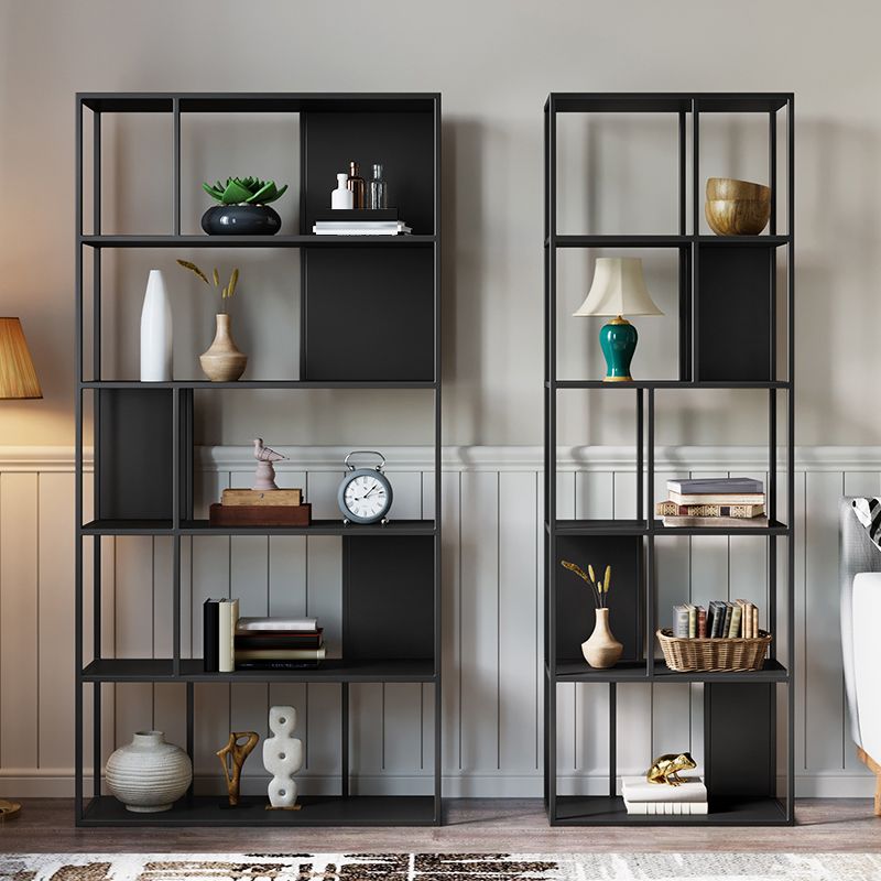 Metal Shelves Included Bookshelf Etagere Open Back Modern Bookcase