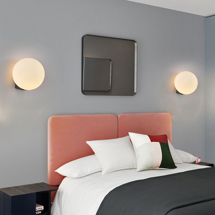 Luz de pared de matrimonio de 1 luces de 1 luces apliques de vidrio de estilo minimalista nórdico