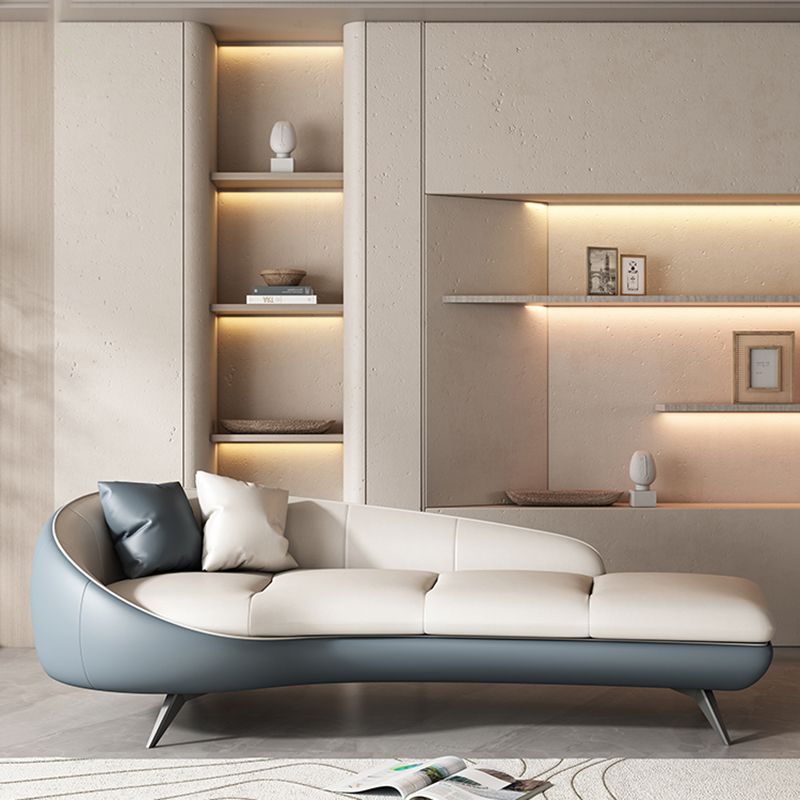 Modern Upholstered Chaise Lounge Leather Chaise with Left-Arm for Bedroom and Living Room