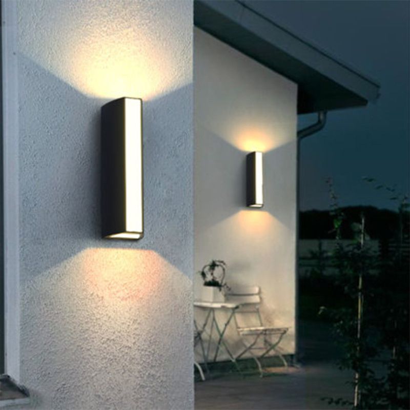 Single Contemporary Black Wall Mounted Sconce Rectangle LED Wall Light