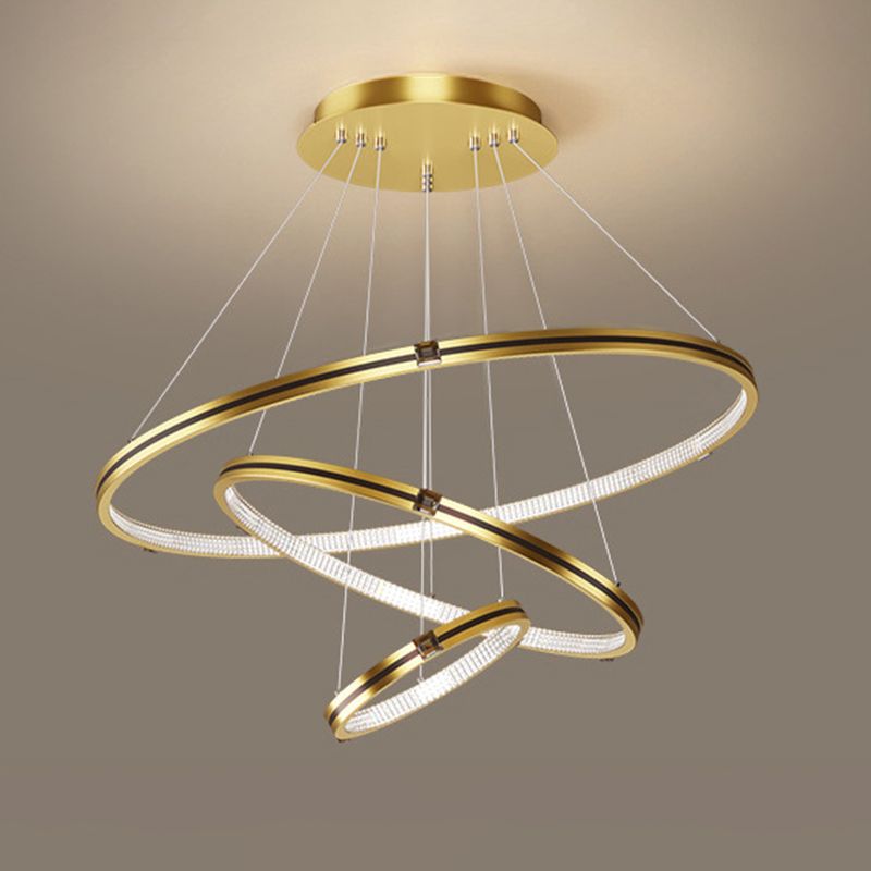 Lampada del lampadario moderno a ginnastica a anello di semplicità Lights Acrilico Ampiccamento a sospensione per il ristorante