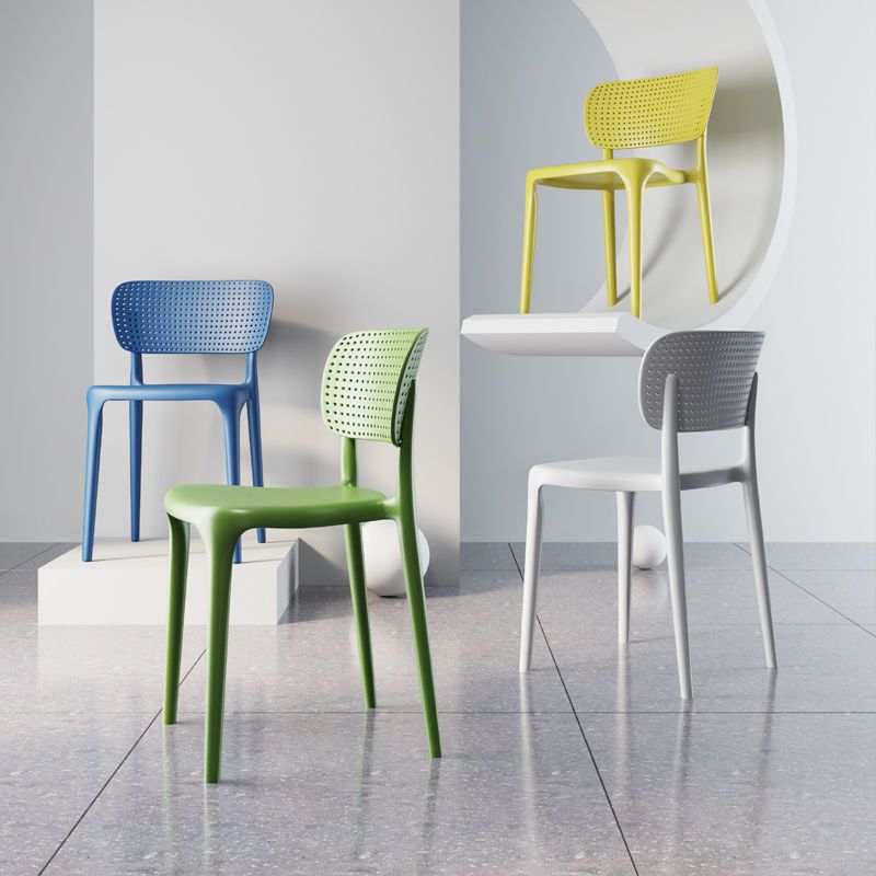 Kitchen Plastic Dining Chair Modern Style Open Back Side Chair