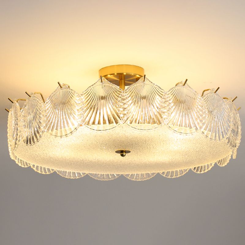 Contemporary Simplicity Ceiling Lamp Glass Flush Mount Light Fixture for Bedroom