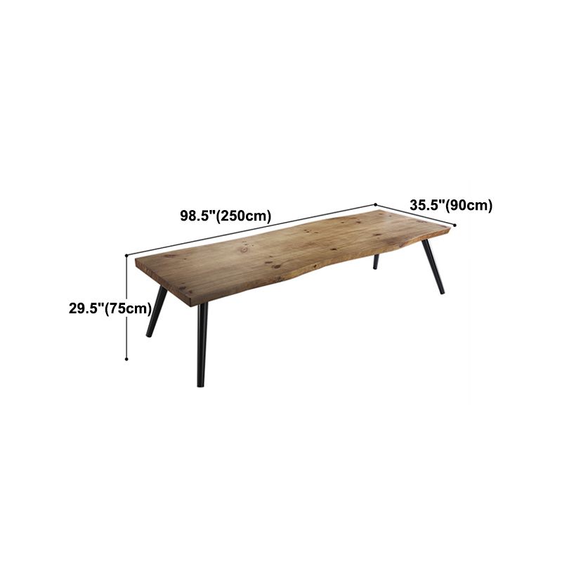 Rectángulo 4 patas Mesa de comedor industrial Mada de madera maciza Mesa de comedor fija