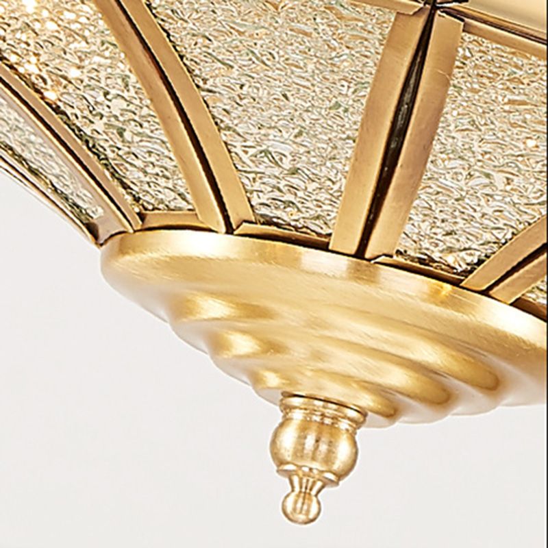 Gold Schoolhouse Ceiling Mounted Light Classic Glass Bedroom Close to Ceiling Light