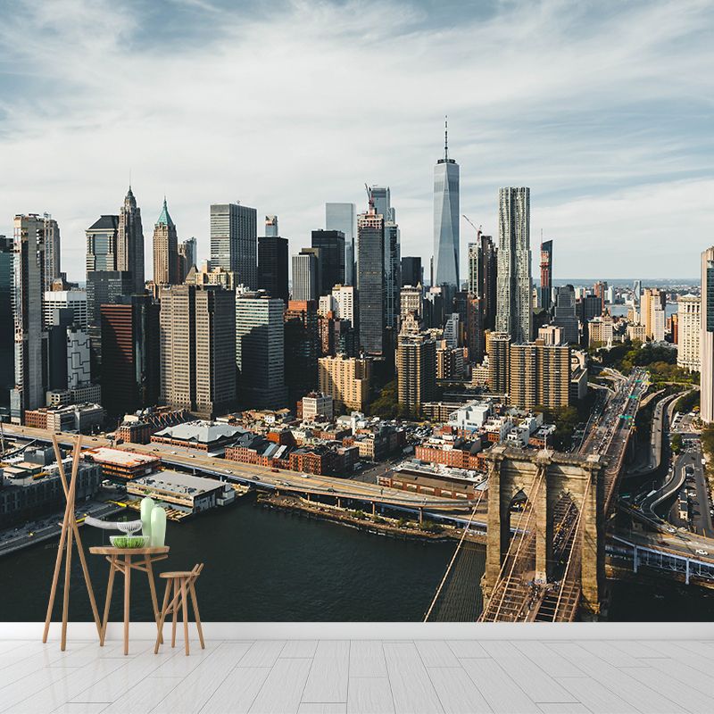 Modernism City Full Scenery Mural Wallpaper Meeting Room Decoration,Personalized Size