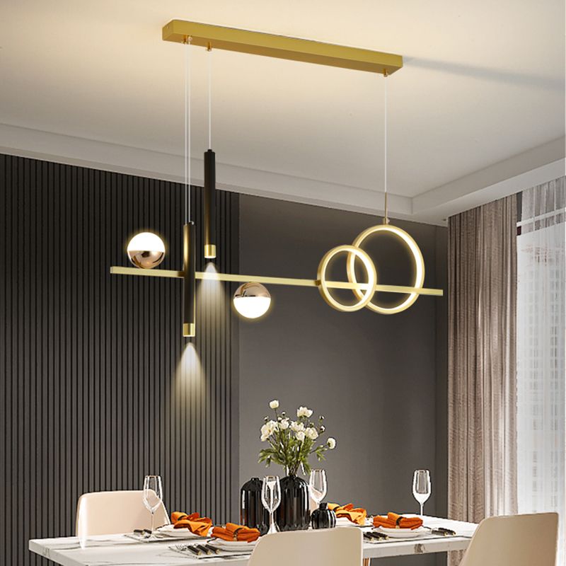 Modern Straight Bars Island Chandelier Lights Metal Island Lighting