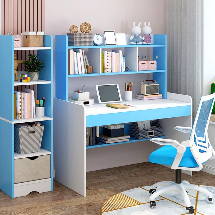 Writing Desk with Storage Shelves Wood Home with Storage Drawer Study Desk