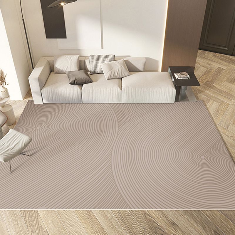 Light Grey Striped Carpet Polyester Casual Carpet Stain Resistant Carpet for Sitting Room