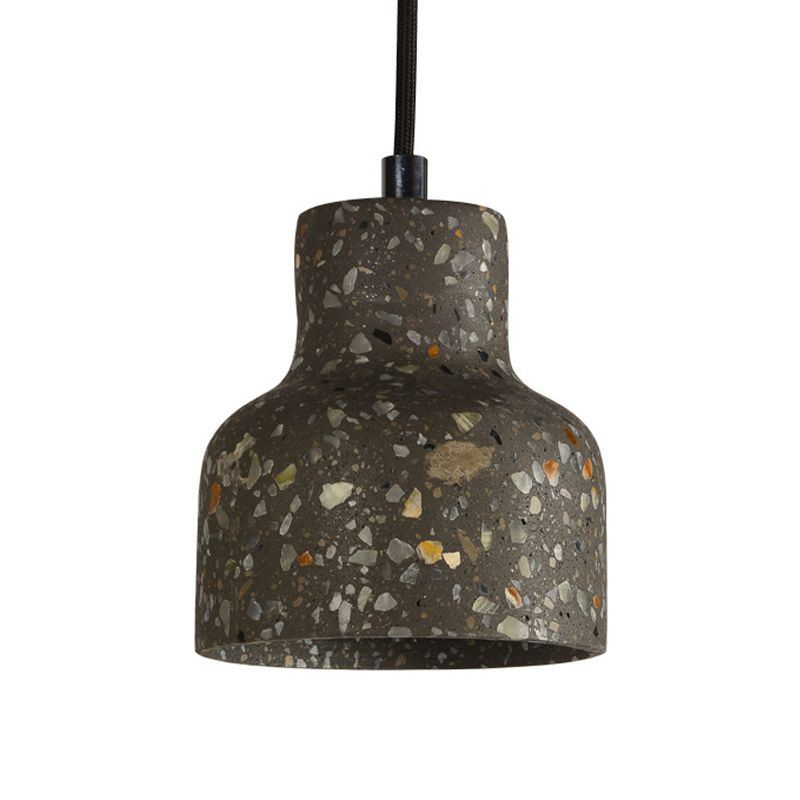 Terrazzo Black/Red/Pink Hanging Lamp Bottle 1 Bulb Nordic Down Lighting Pendant over Dining Table
