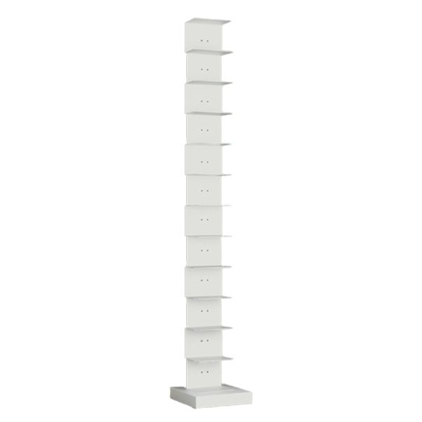 Modern Steel Bookcase, White, Geometric Bookshelf for Any Room