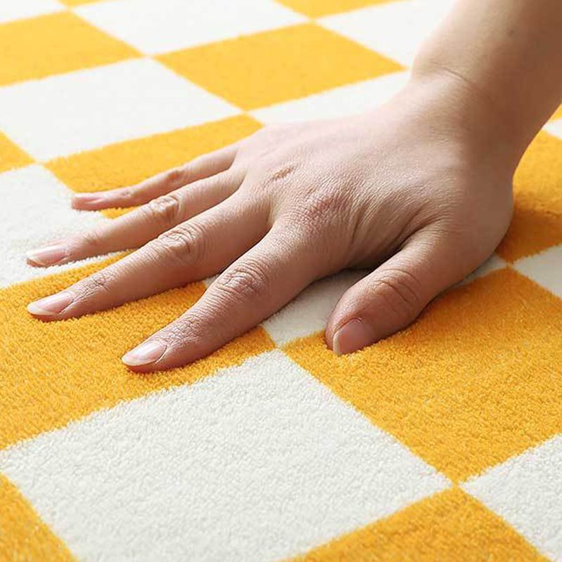 Funky Checkered Print Rug Polyester Indoor Rug Stain Resistant Carpet for Living Room