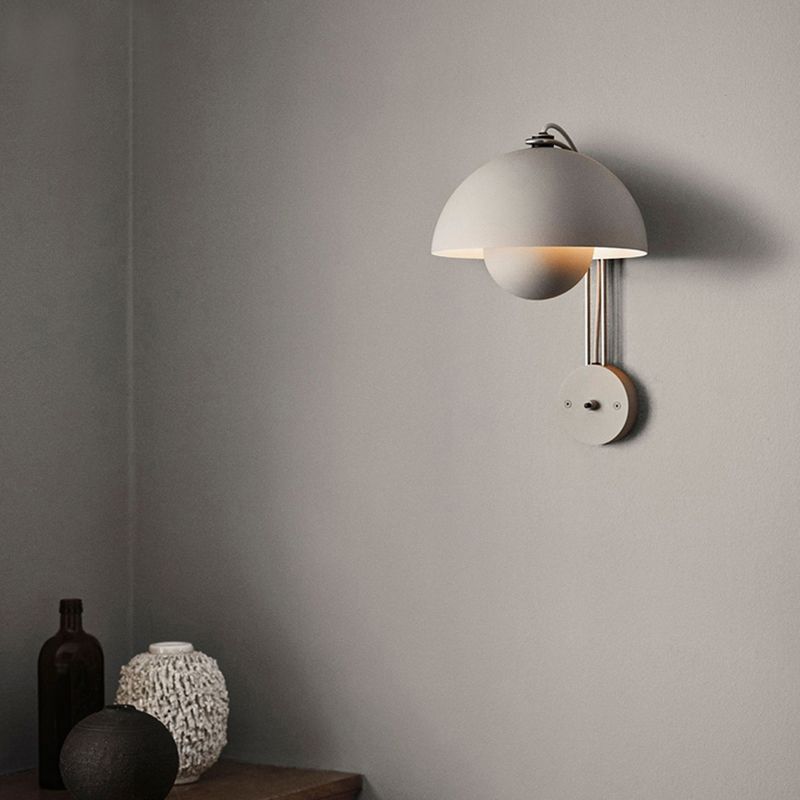 Modern Style Dome Wall Light Sconces Metal 1 Light Wall Lighting