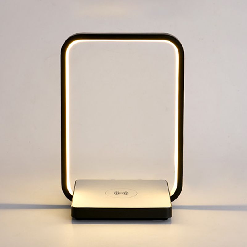 Linear 1 Light Nightstand Lamp Contemporary Metal Night Table Lamps for Bedroom