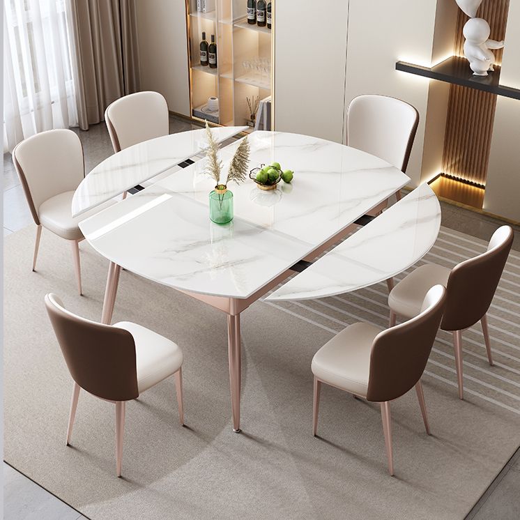 Glam Foldable Stone Dining Room Stainless Steel Base for Dining Room