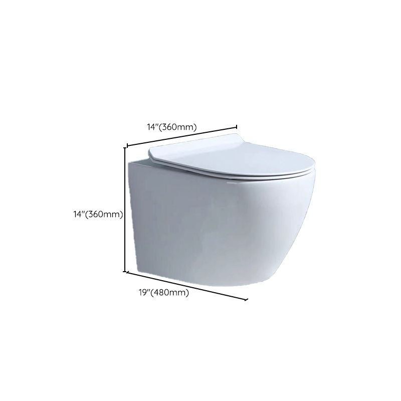 Modern Wall Mount Toilet Bowl 1-Piece Urine Toilet with Slow Close Seat for Washroom