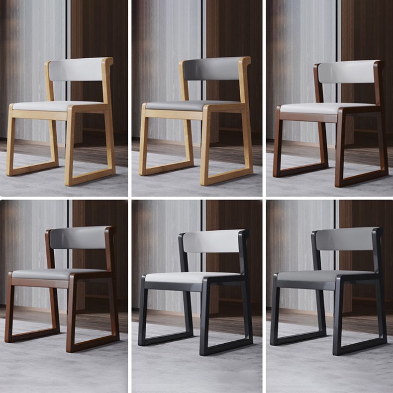 Wood Modern Dining Side Chair with Color Cushion Open Back Dining Side Chair for Kitchen