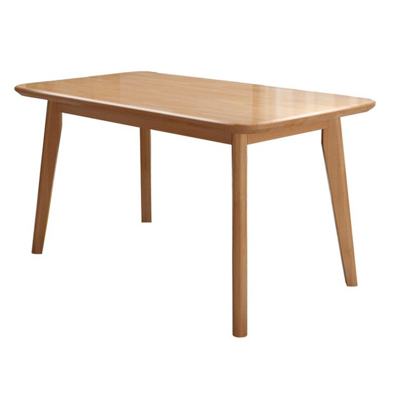 Rectangle Solid Wood Brown Tone Dining Table Simplicity 4 Legs Table for Dining Room