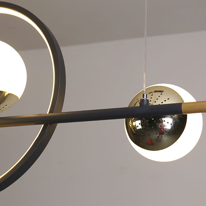 Spherical Shape Island Pendants Contemporary Metal 7 Light Light Hanging Lights