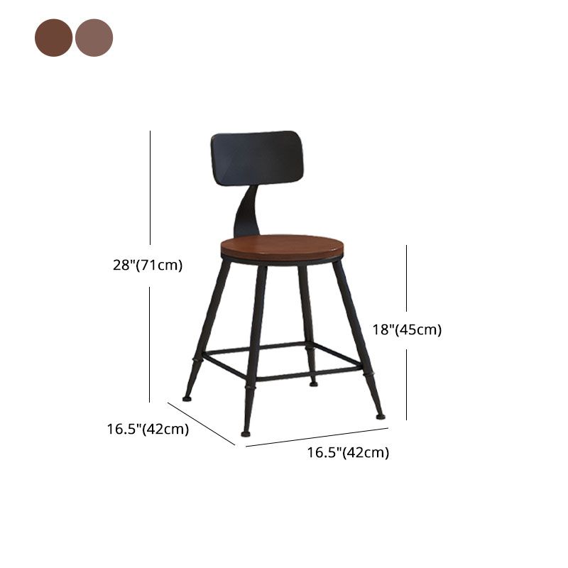 Industrial Low Back Coffee Shop Stool Matte Finish Iron Bar Stool