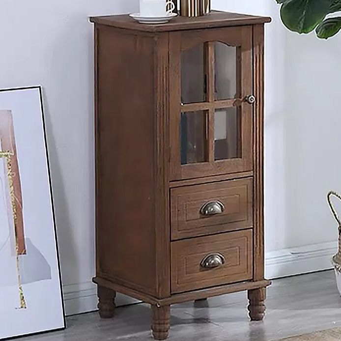 Mid-Century Modern Accent Cabinet with Solid Wood Turned Legs
