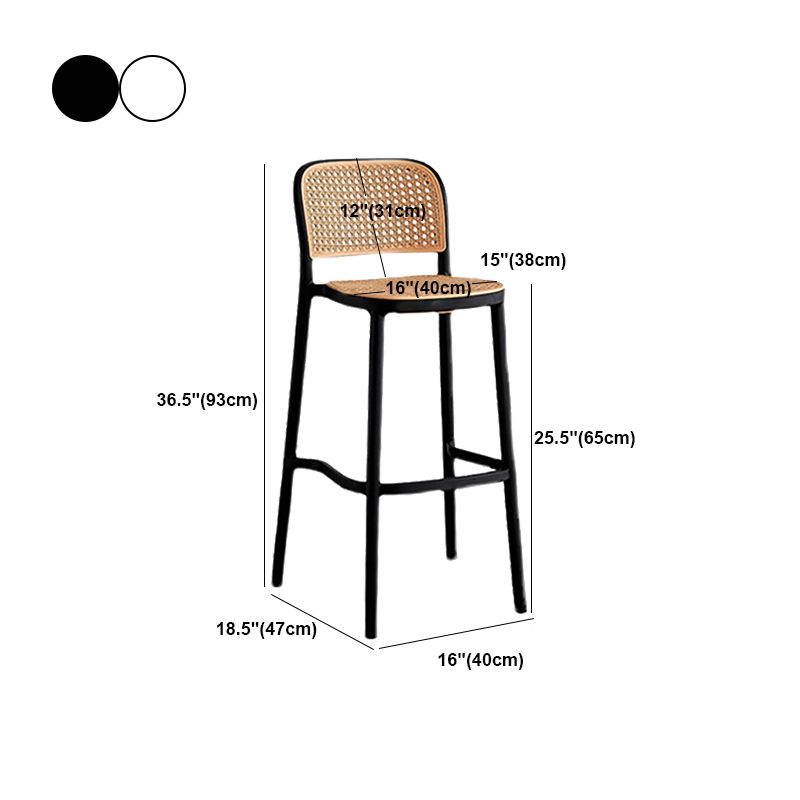 Scandinavian Plastic Bar Stool Footrest Armless Bar Stool for Living Room