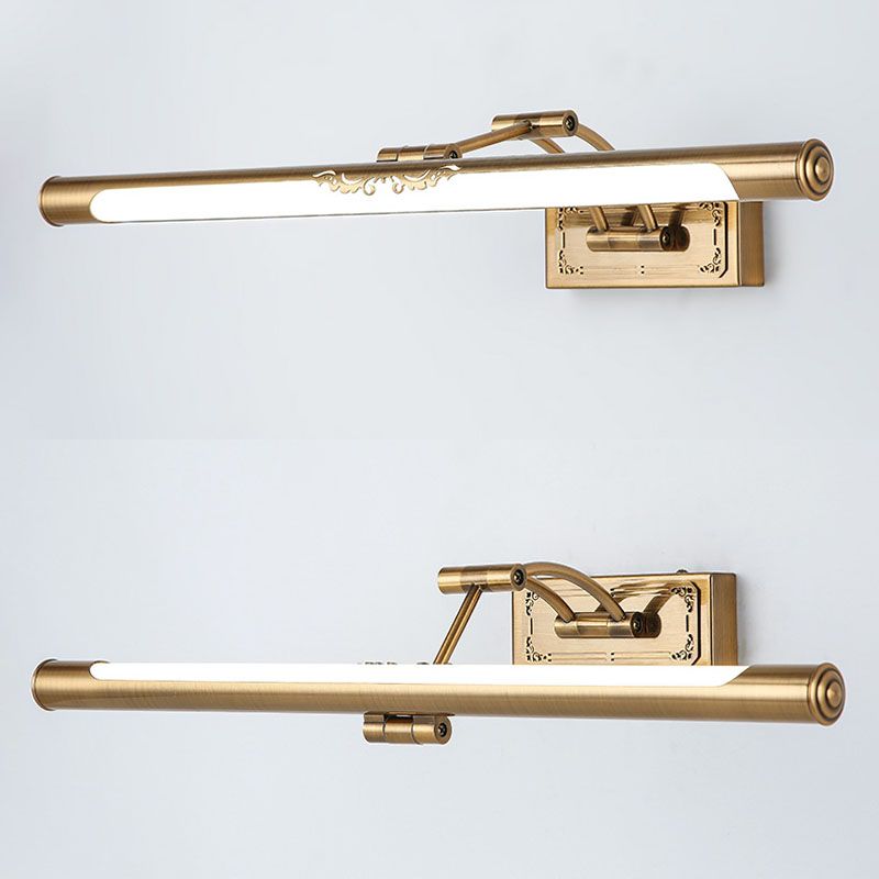 Brass LED Wall Lamp in Traditional Classic Style Electroplate Iron Wall Light with Acrylic Shade