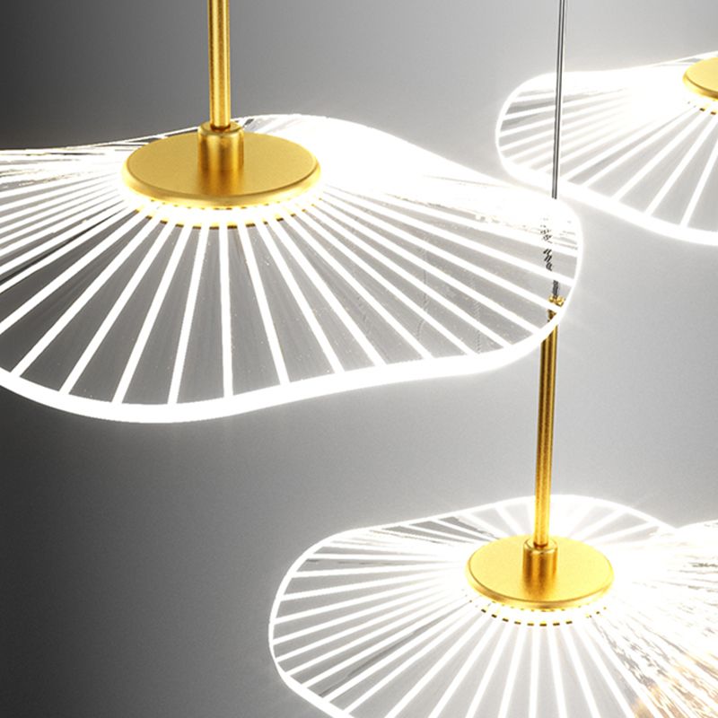 Modern Linear Island Chandelier Lights Acrylic Flush Mount Chandelier for Dining Room