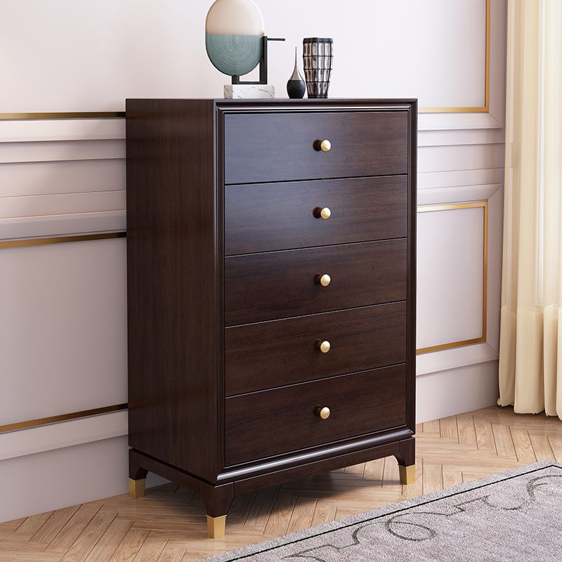 Modern Horizontal Double Dresser Solid Wood Storage Dresser for Bedroom