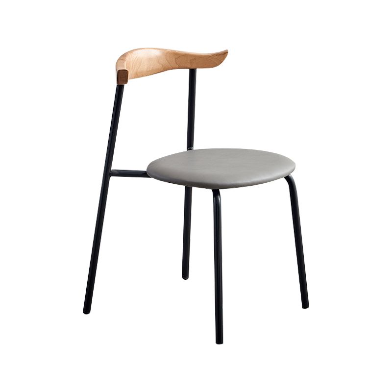 Sillas laterales de comedor con respaldo abierto de diseño contemporáneo, sillas de comedor de cuero para el hogar
