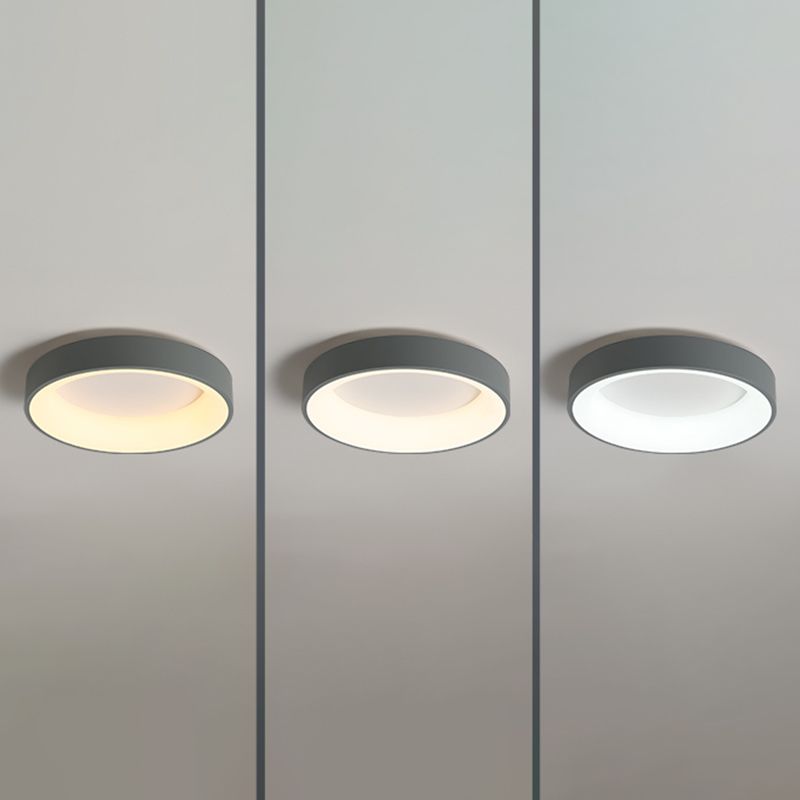 Nouveau Luminaire LED affleurant à tambour moderne 1 luminaire de plafond en acrylique pour