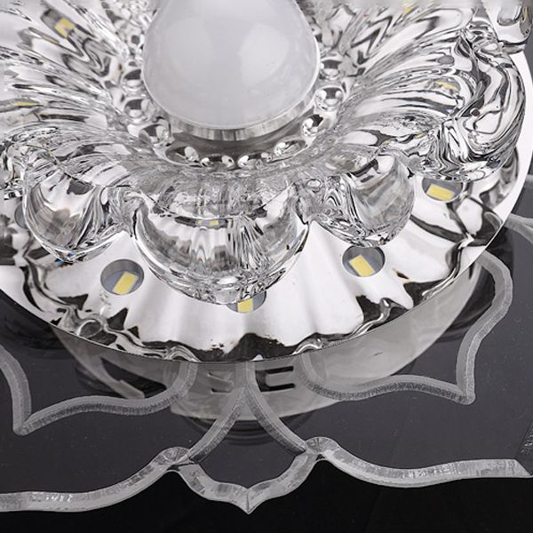 Lámpara de techo empotrada en forma de flor de estilo contemporáneo con orificio de cristal de 2-3,5 pulgadas de diámetro