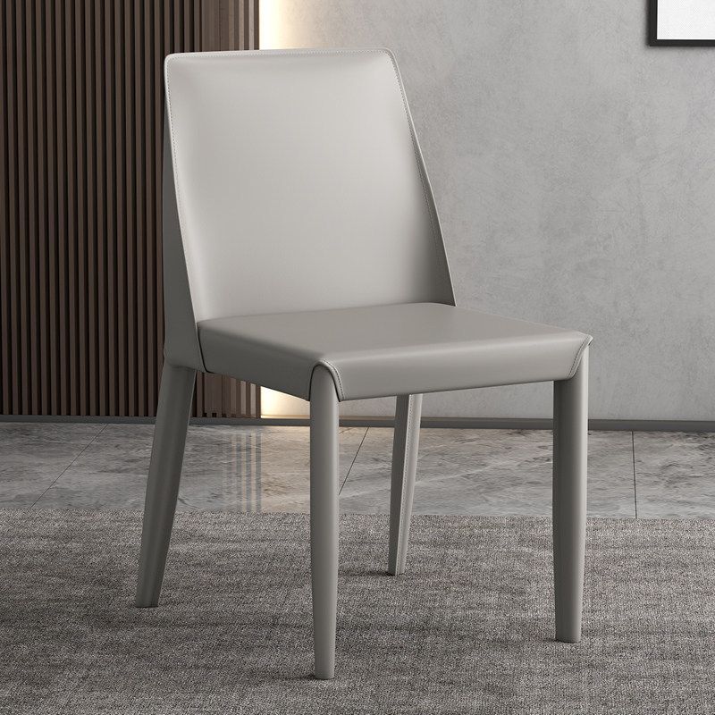 Contemporary Leather Dining Chair Parsons Chair in Matte Finish for Kitchen