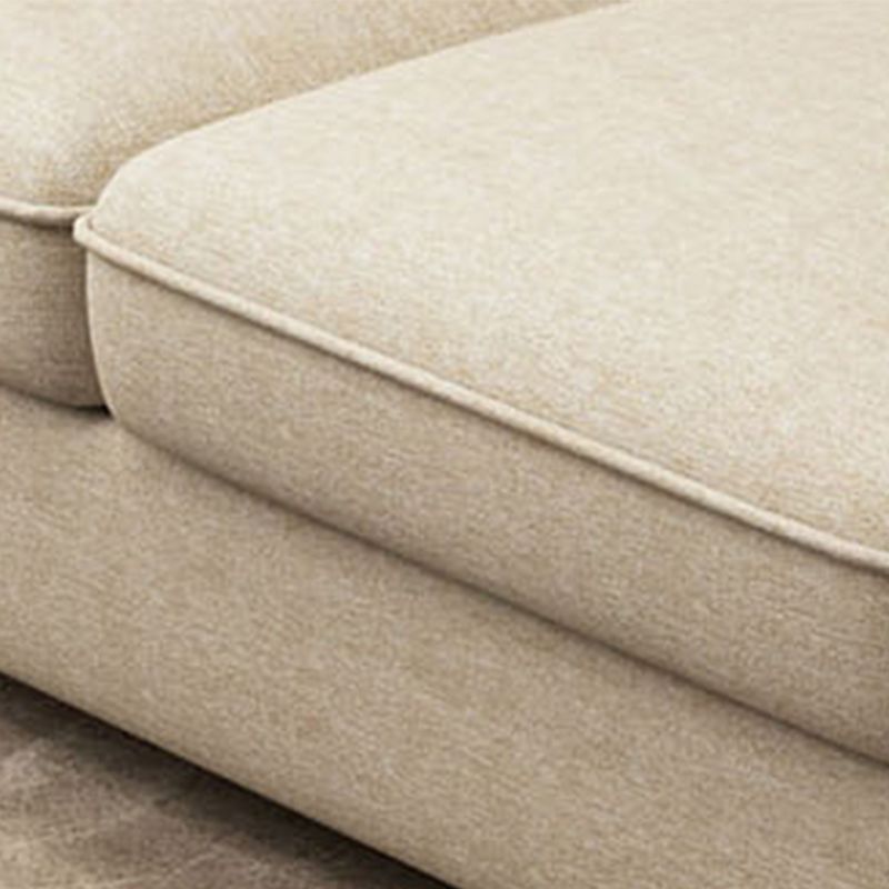 L-Shape Pillowed Back Cushions Sectional Faux Leather/Cottom Blend Sofa and Chaise