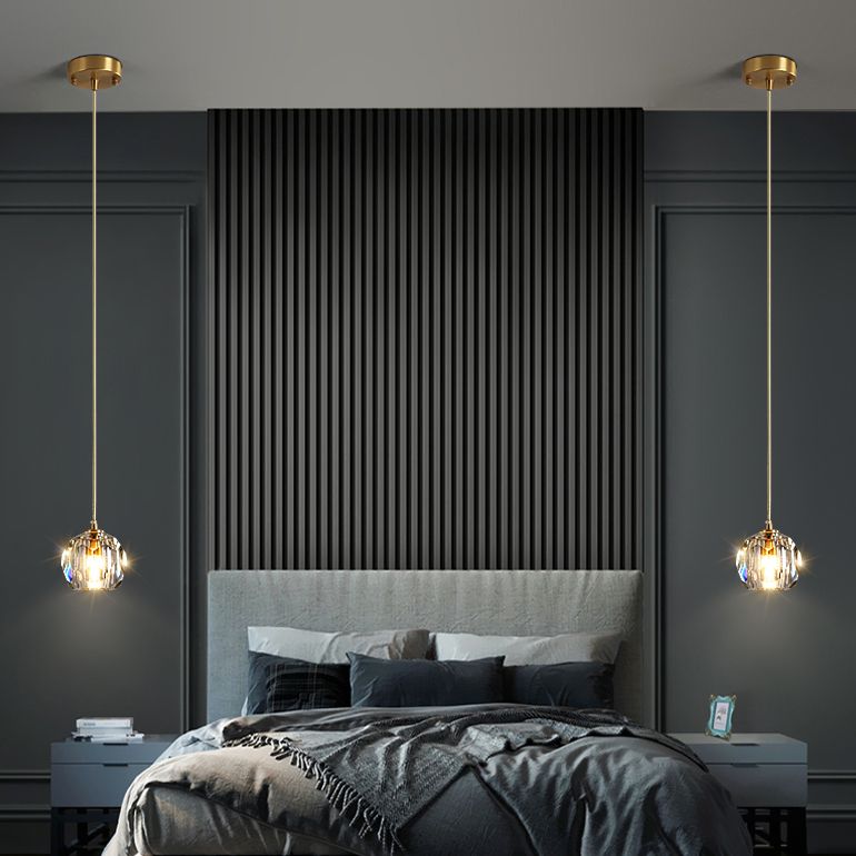 Crystal Chandelier Lighting Modern Simple Style Pendant Lighting for Bedroom Bedside