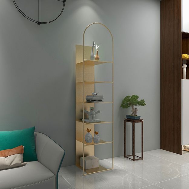 Modern Style Bookshelf Closed Back Metal Bookcase for Living Room
