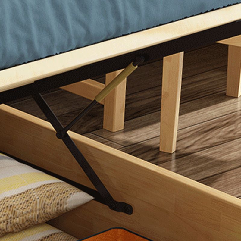 Scandinavian Solid Wood with Headboard Camelback Panel Standard Bed