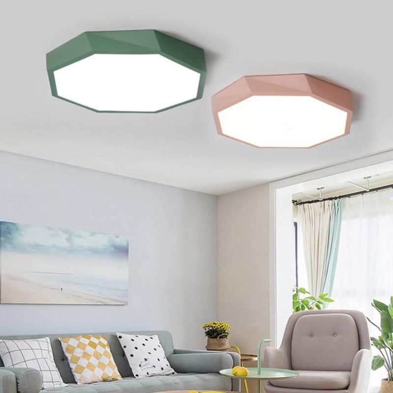 Plafonnier en forme de géométrie de style moderne, éclairage de plafond en métal à 1 lumière pour le salon