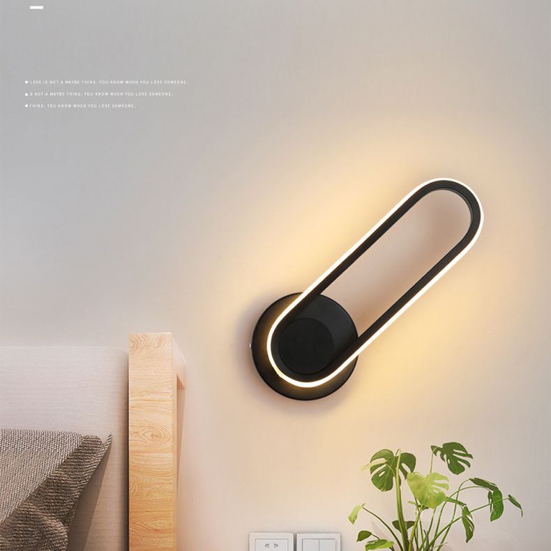 Simplicidad moderna Luz de pared ovalada Luz de pared de aluminio de aluminio Fixes para dormitorio