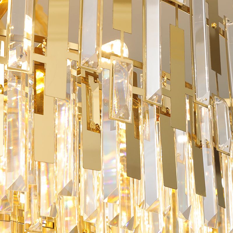 Geometria in stile contemporaneo forma isola luci di cristallo isola illuminazione in oro