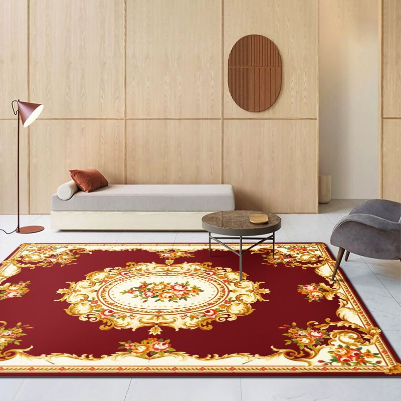 Traditioneller Medaillon -Druckteppich Polyester Teppichfleckfest -Resistant Area Teppich für die Heimdekoration