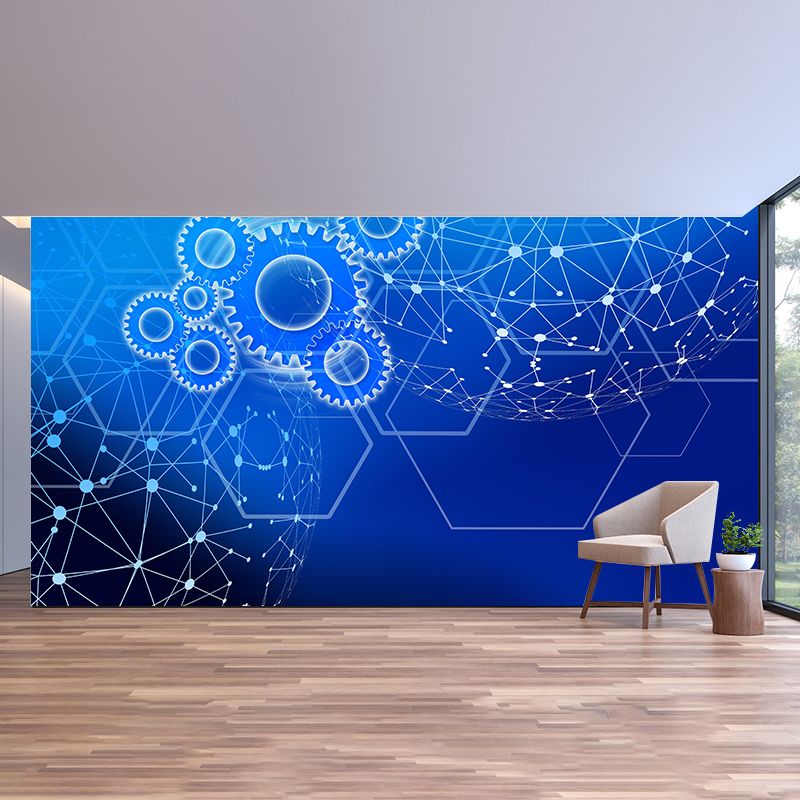 Customized Metal Gears Wall Mural Minimalist Wall Covering for Decoration