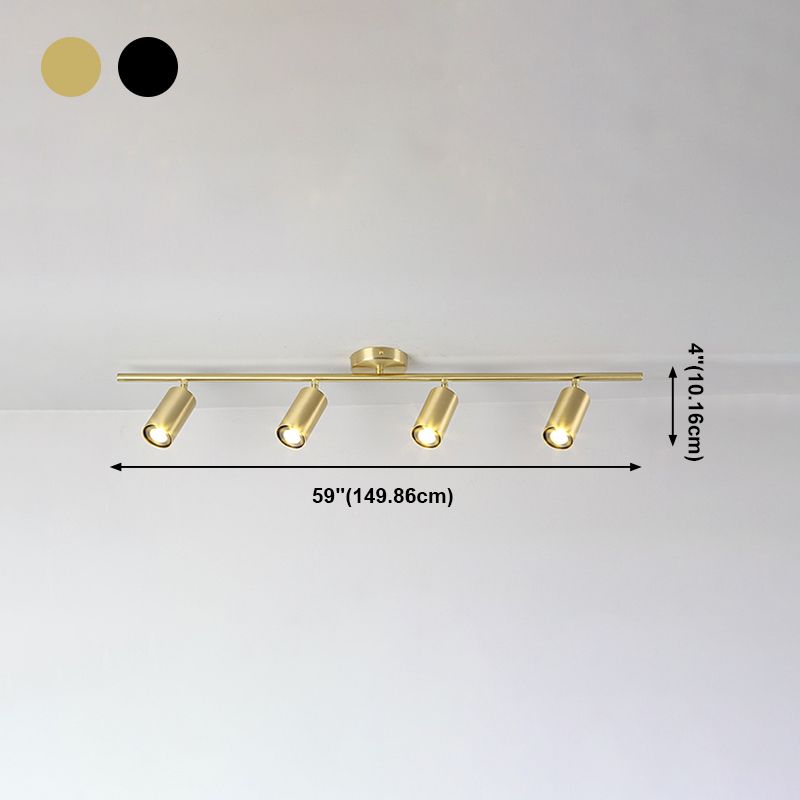 Lámpara de techo de riel cilíndrico Simple y moderna, luz de montaje empotrado de aluminio