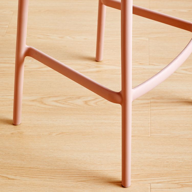 Scandinavia Style Bar-stool Plastic Legs Square Seat Barstool with Low Back for Kitchen