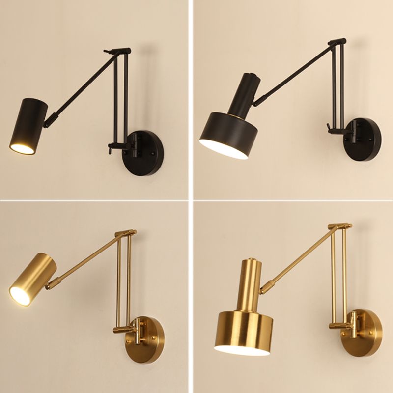 Metal Geometric Swing Arm Wall Lighting Modern 1-Light Wall Mounted Light Fixture